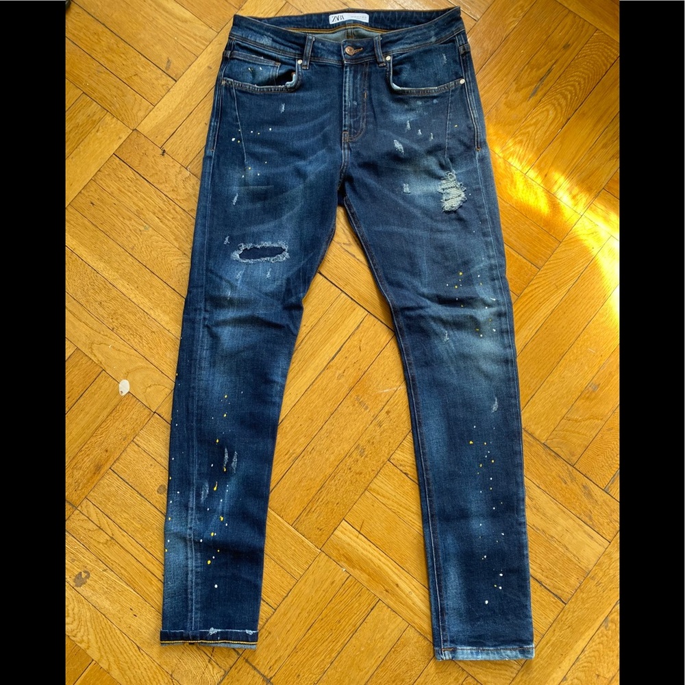 Zara Jeans Distressed painted